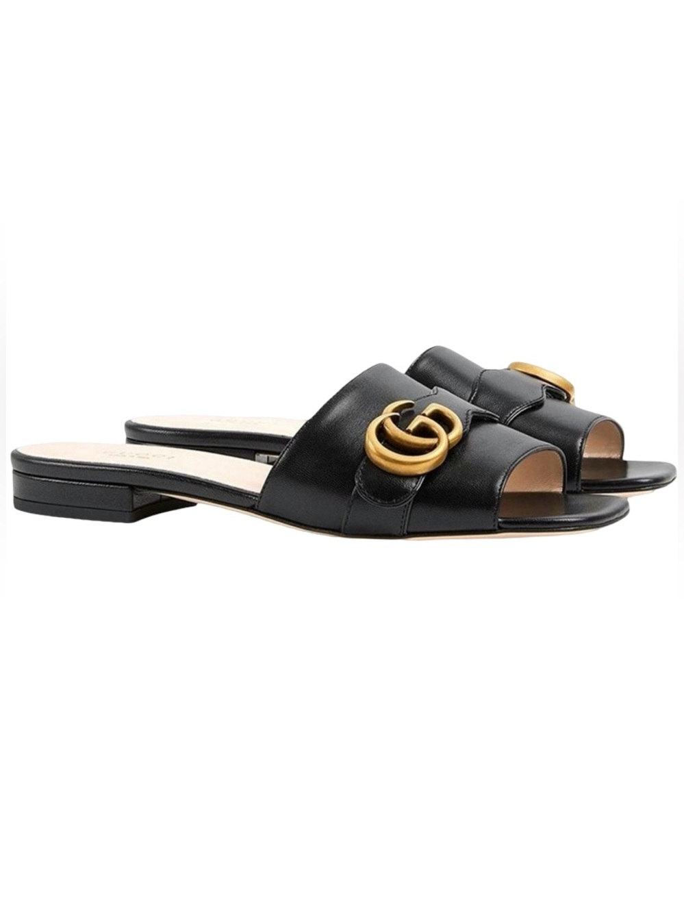 Authentic Gucci GG Marmont Flat Sandlas Sandals Sz 40.5